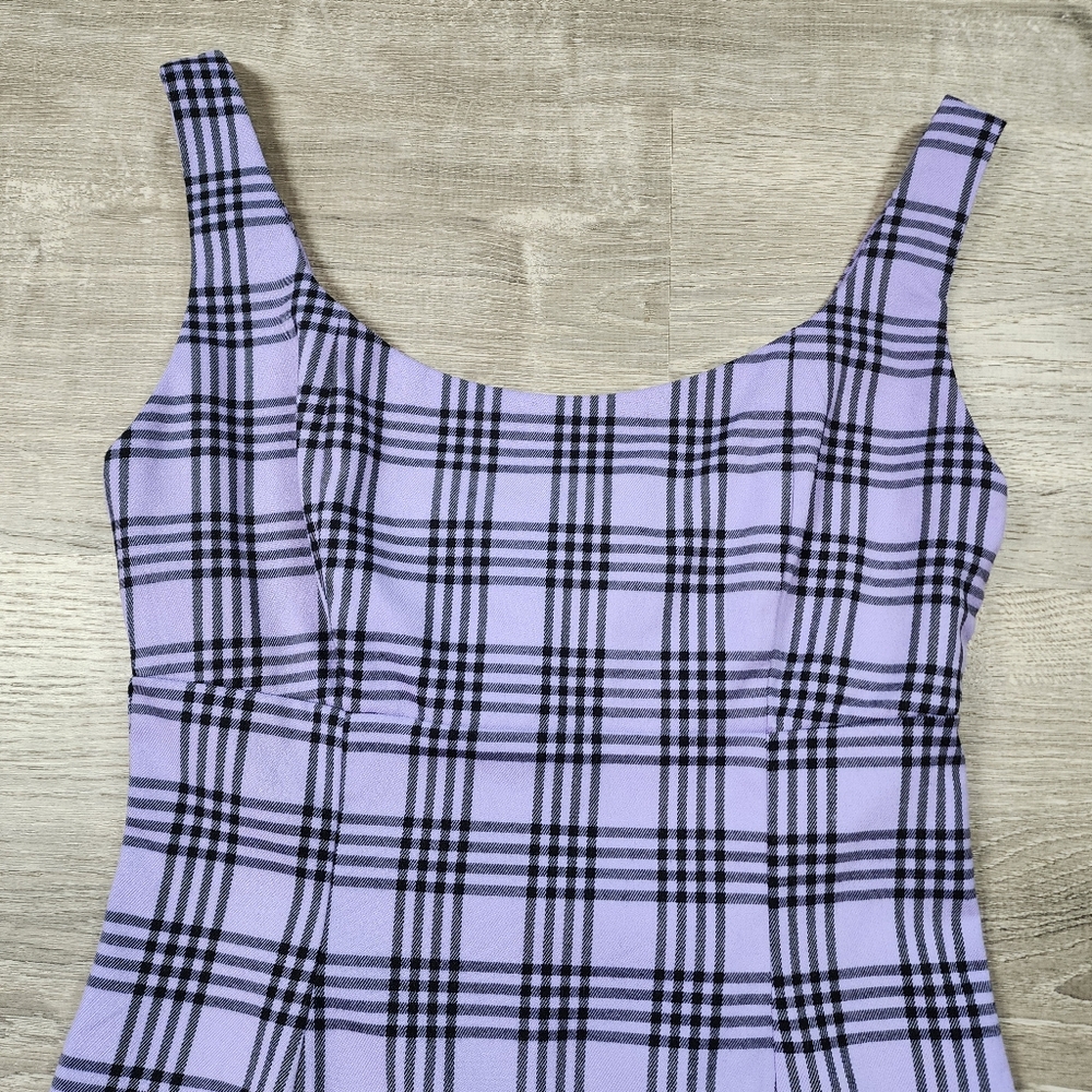 EMPYRE Purple Black Plaid Dress Small - Picture 2 of 16